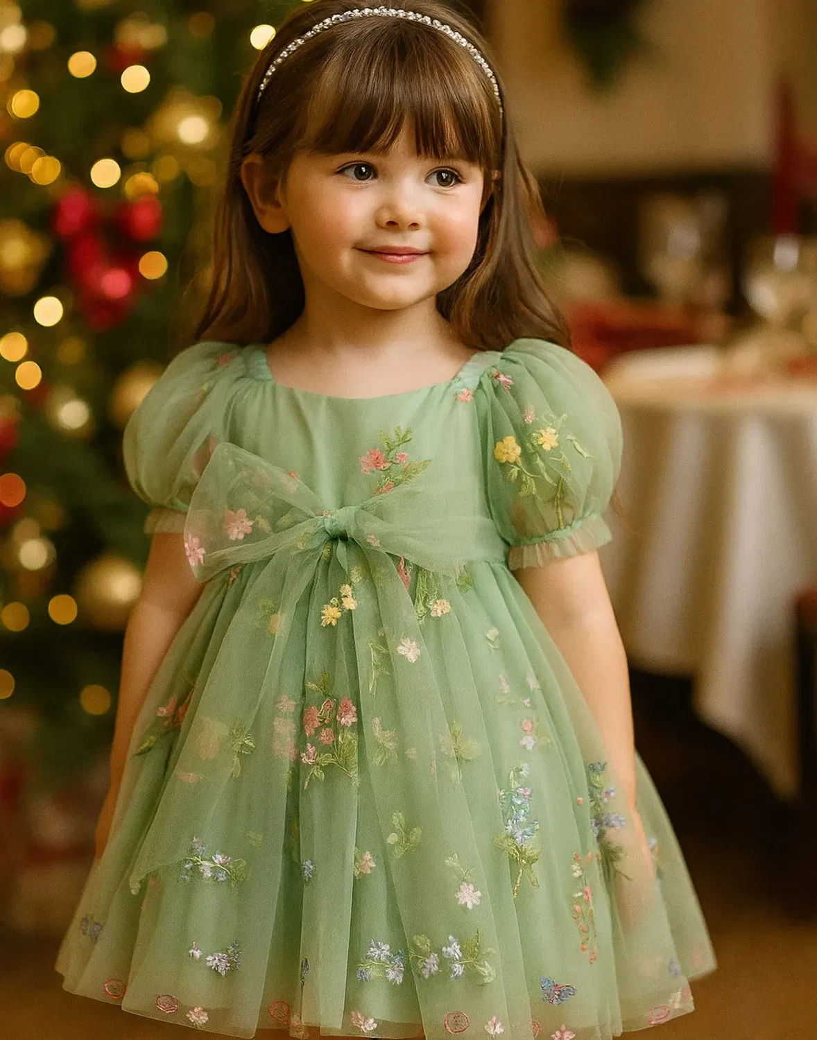 Детское платье для девочек с принтом Charlee Lilly + Bo, Green