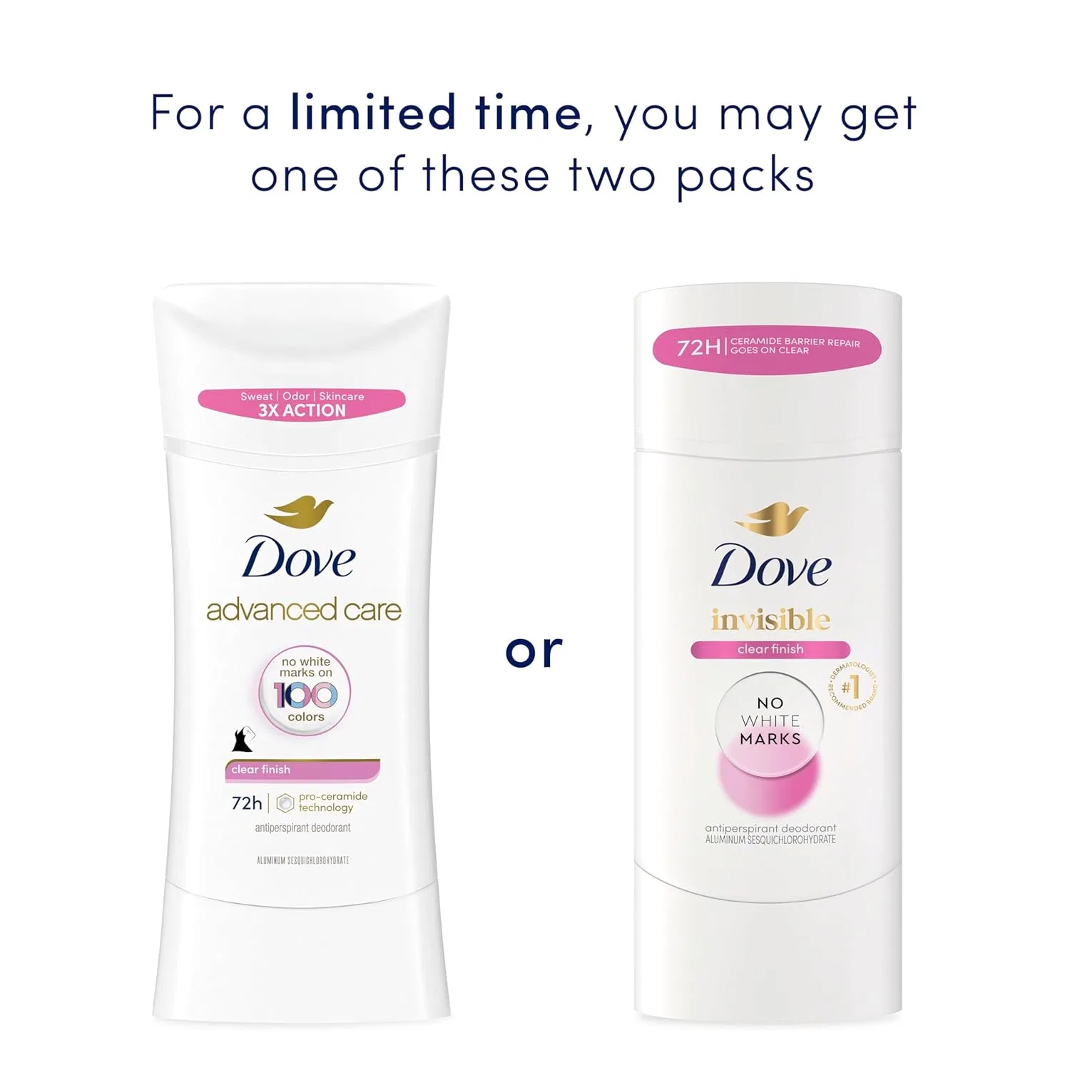 Дезодорант-стик Dove Advanced Care Invisible, 2.6 oz, без запаха — фото 3
