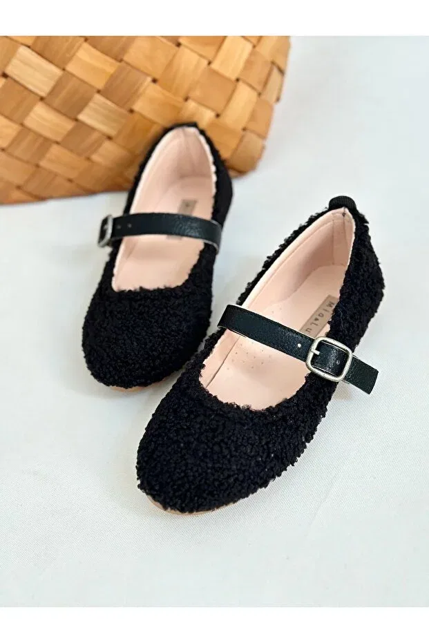 Детские туфли для девочек с липучкой Teddy shoes Bihayalbiçocuk, Black