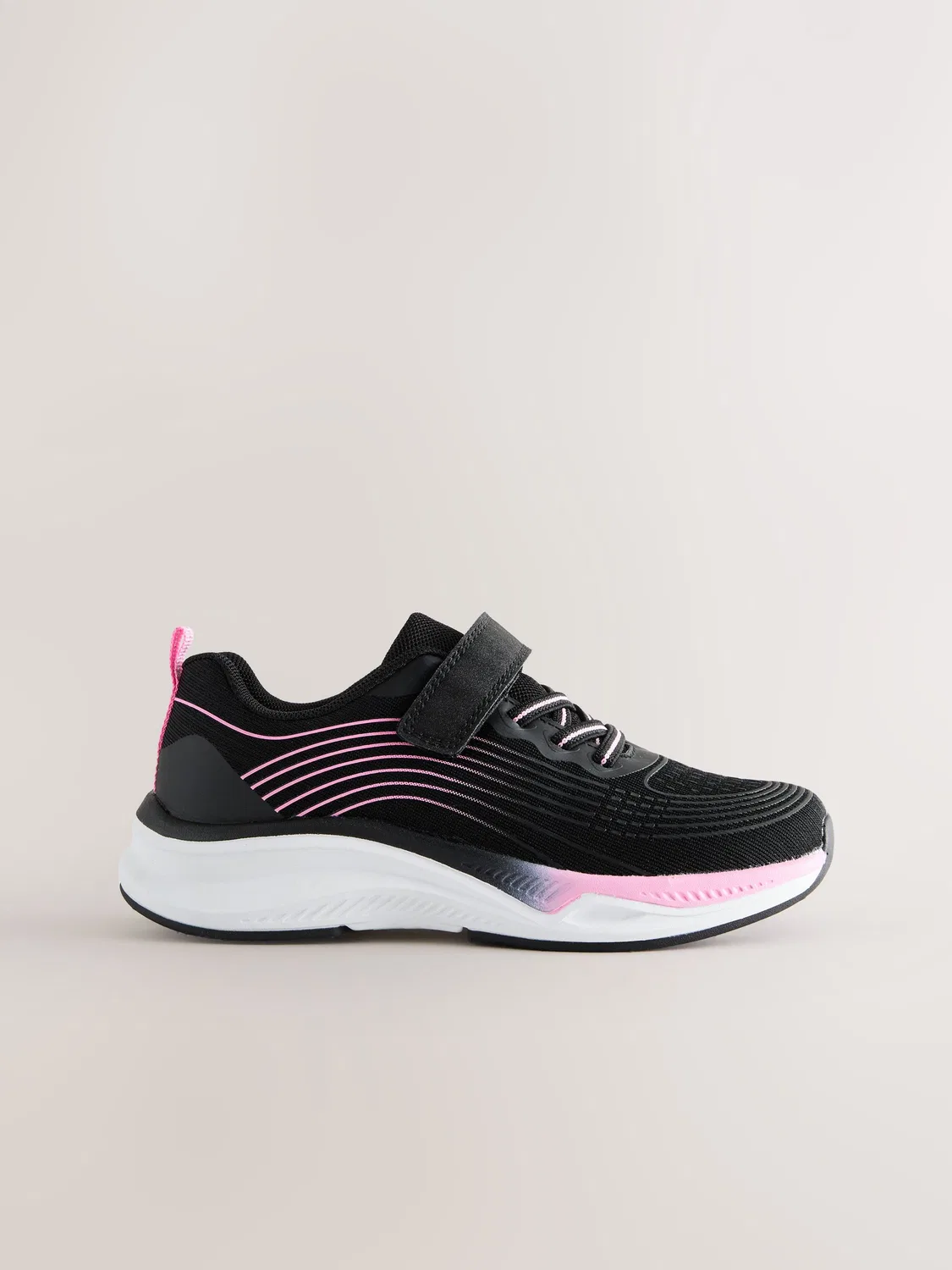 Кроссовки на эластичных шнурках Next, Black/Pink — фото 2