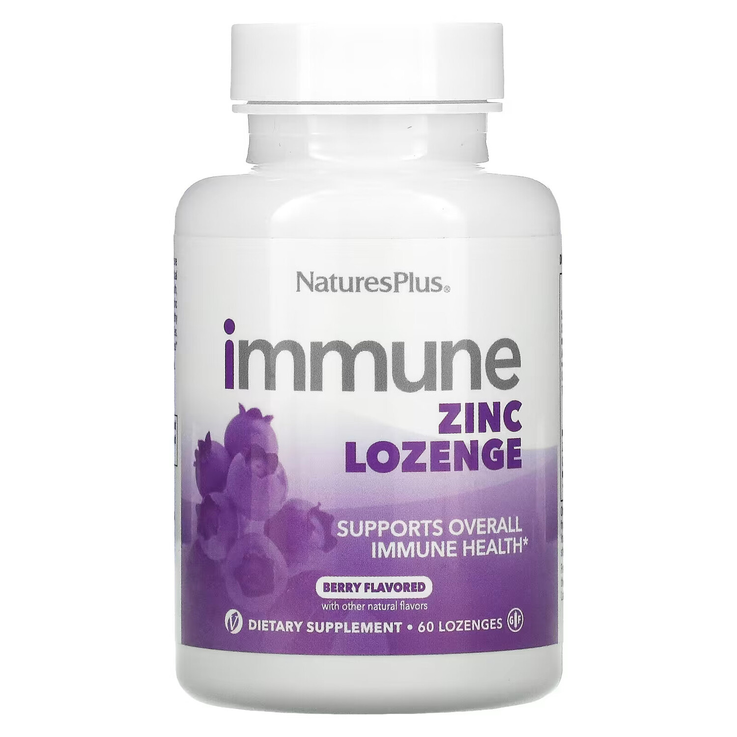 

NaturesPlus, Immune Zinc, ягодный, 60 пастилок