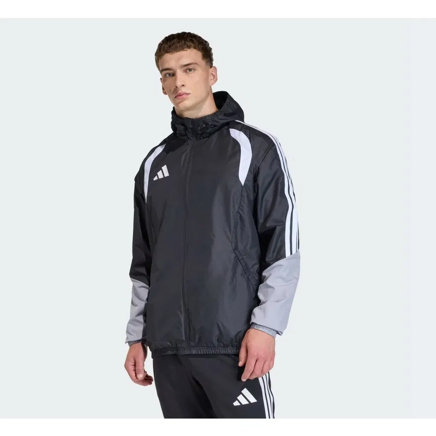Мужская ветровка с капюшоном adidas TIRO26C Aw Jkt, Black Light Onix White