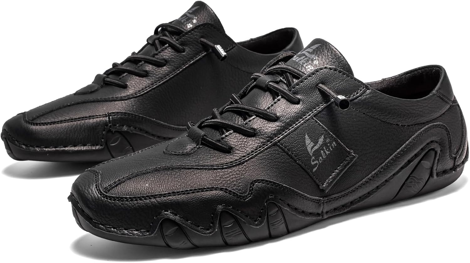 

Мужские водонепроницаемые замшевые повседневные кроссовки для походов, кемпинга и вождения на все сезоны, ретро, с ручной прострочкой, округлым носком, эластичной шнуровкой, для активного отдыха, мягкие и удобные модные кроссовки Glbdu, черный