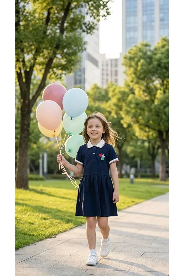 Детское платье для девочек с вышивкой Ta&Ce, Navy Blue