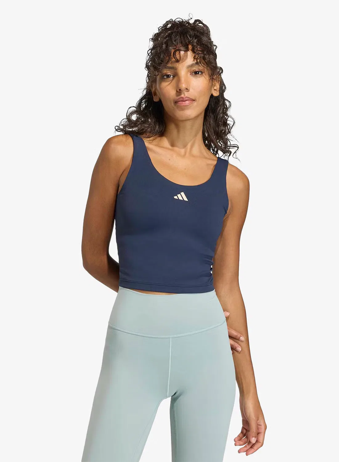 Майка для тренировок с легкой поддержкой 3-Stripes studio all me Adidas, темно-синий