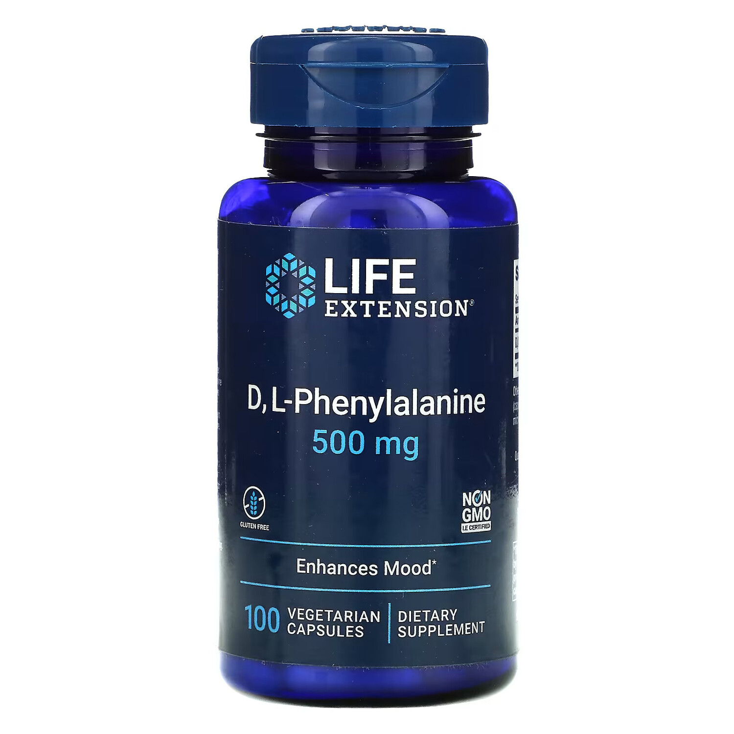 

Life Extension, D, L-фенилаланин, 500 мг, 100 вегетарианских капсул