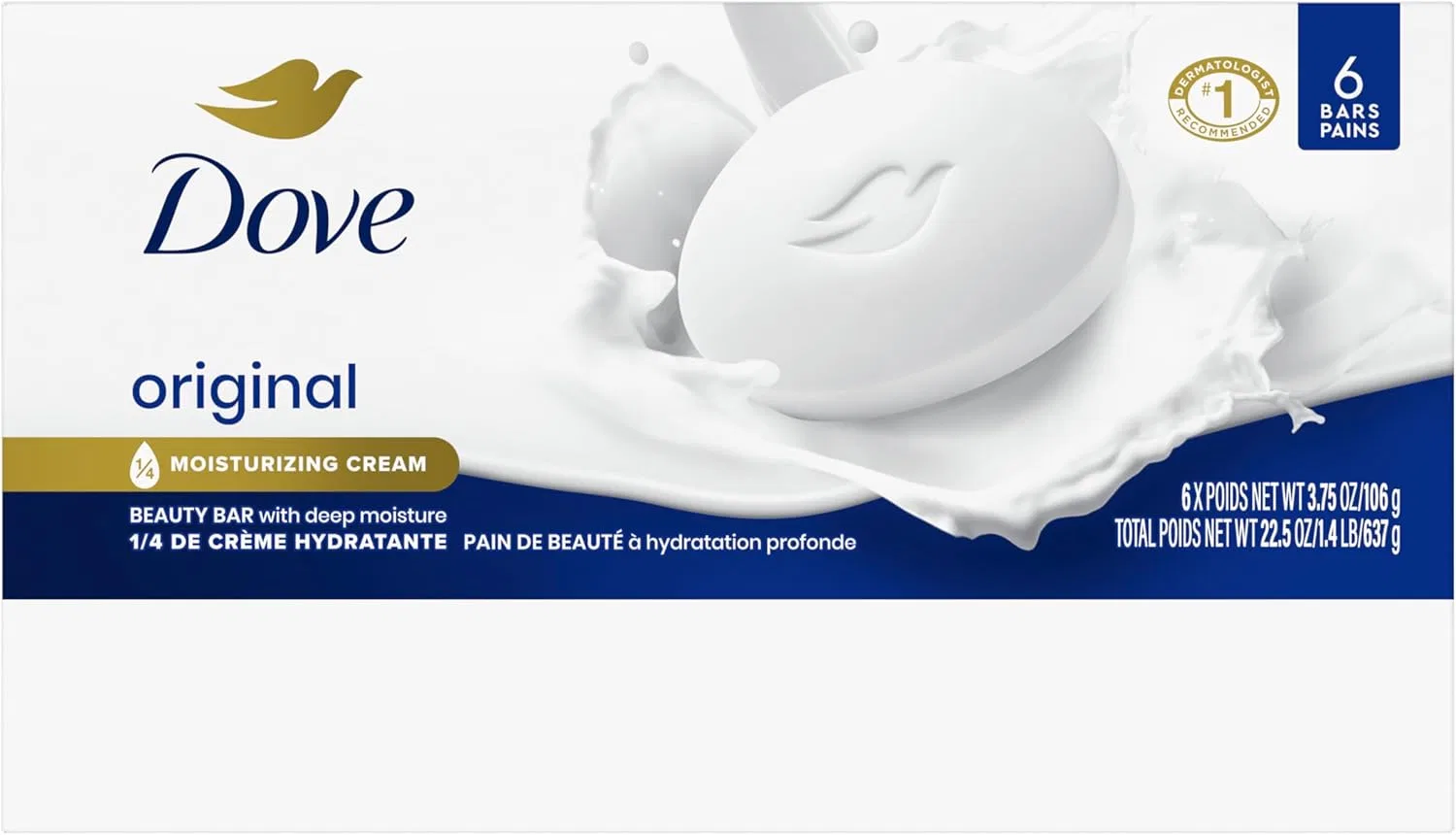 Мыло Dove White Moisturizing Cream Beauty Bar, 6 шт. по 120 г — фото 2