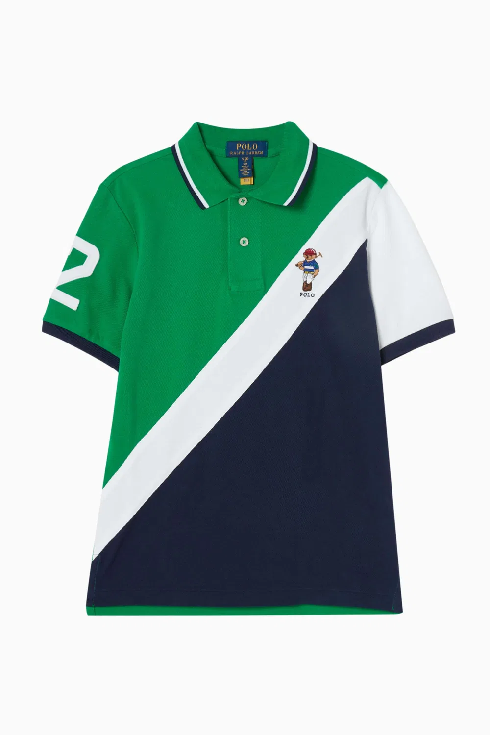 Футболка поло с цветными блоками в вязке Polo Ralph Lauren