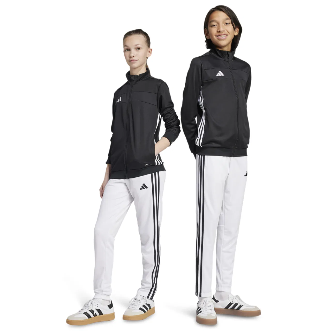 Брюки тренировочные для мальчиков Tiro 25 Essentials Adidas, белый/черный