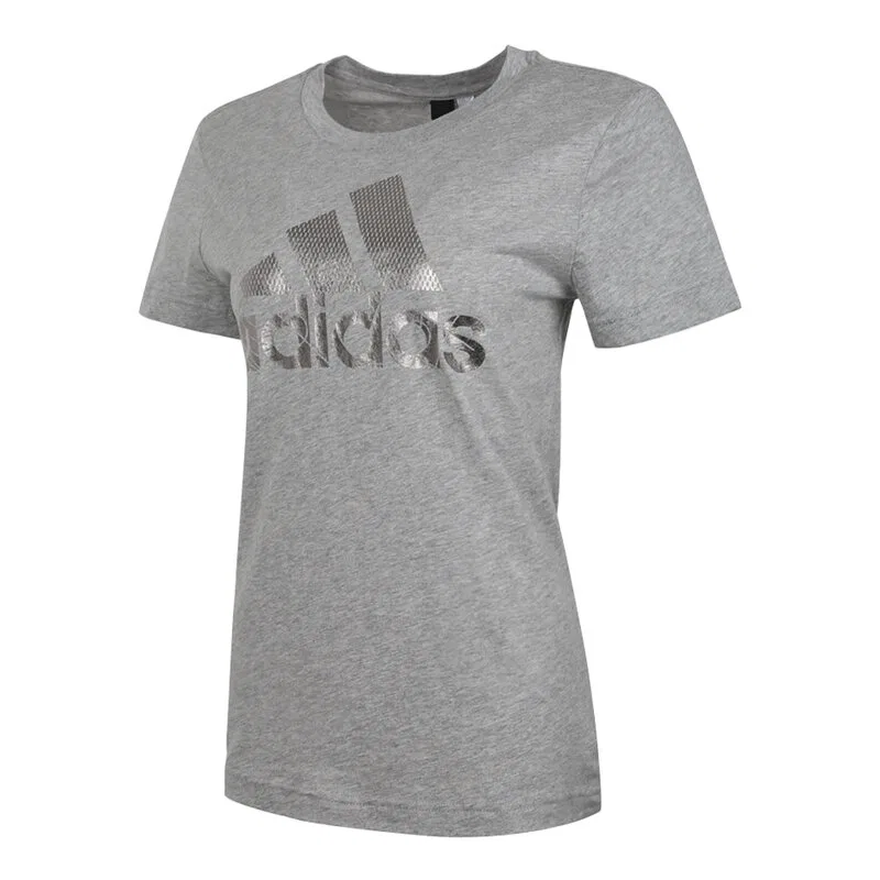 Женская футболка с круглым вырезом Gray Adidas, Серый — фото 4