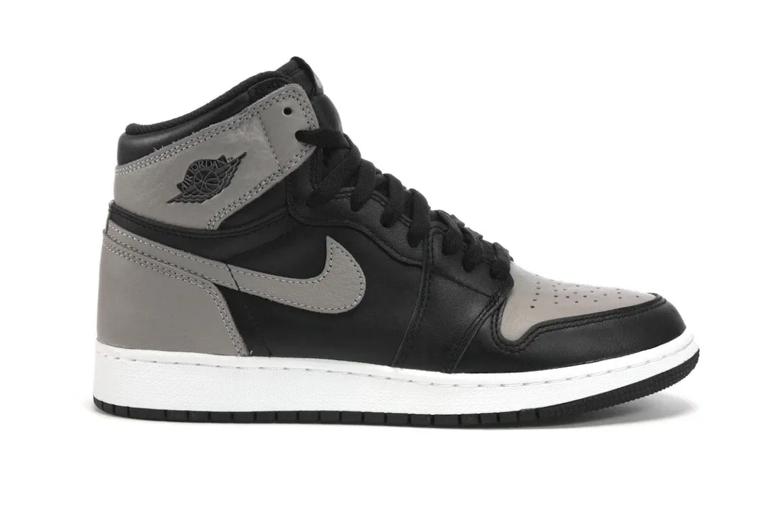 Детские кроссовки для мальчиков с высоким верхом Jordan 1 Retro High Shadow (2018) GS Jordan, Black/Medium Grey-White