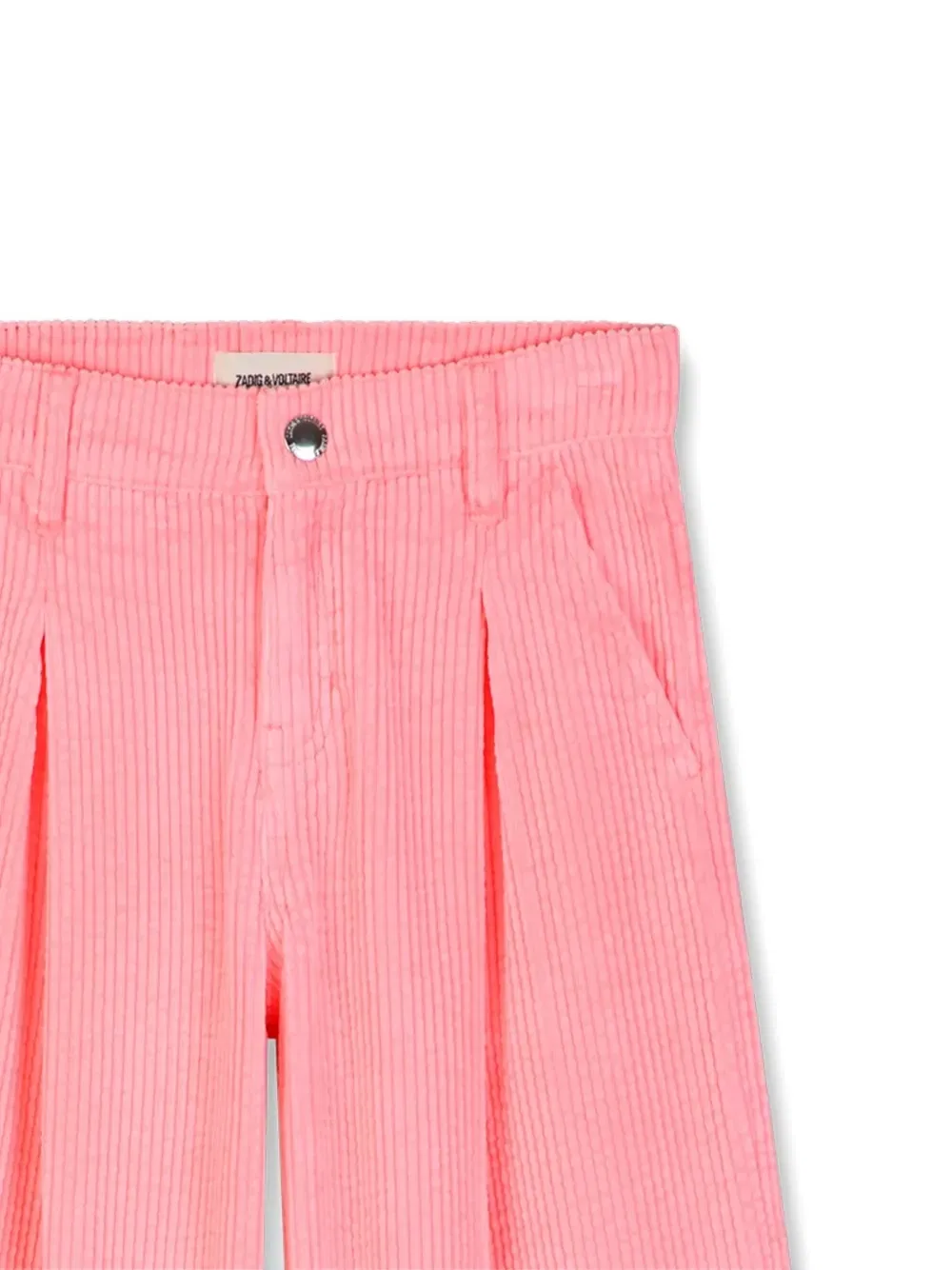 Вельветовые брюки со складками Zadig & Voltaire Kids, розовый — фото 3