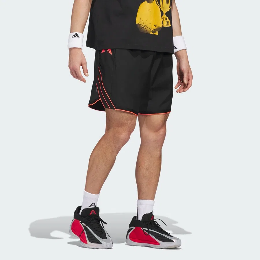 Спортивные шорты ADIDAS PERFORMANCE свободного кроя 'Anthony Edwards' черного цвета — фото 2