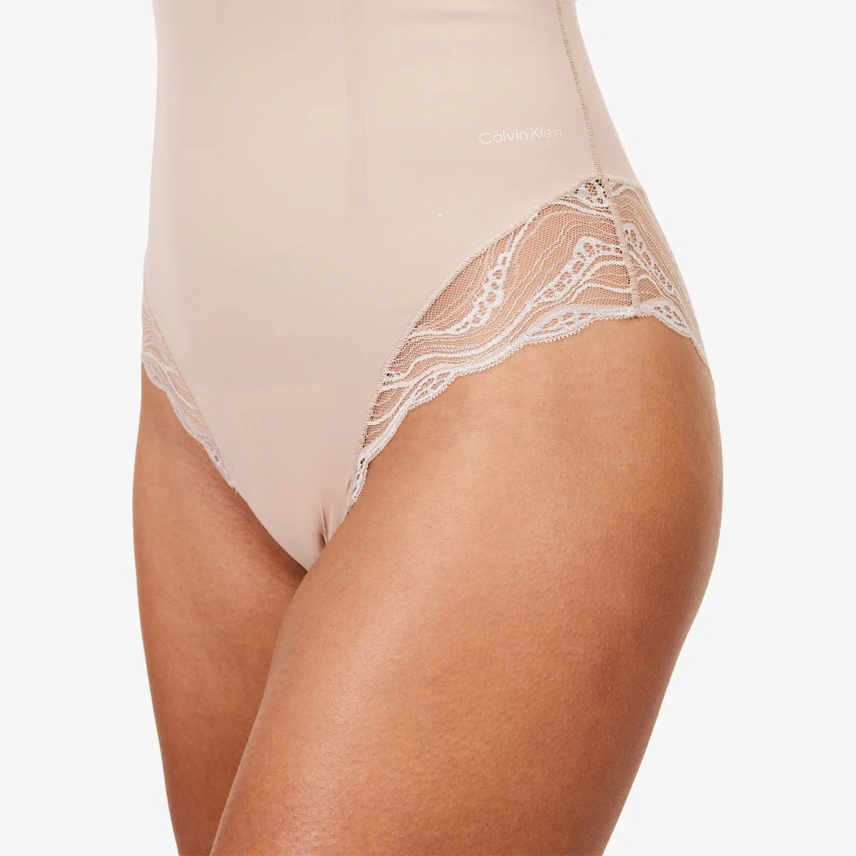 Чувственный эластичный кружевной корректирующий боди Calvin Klein, кедр — фото 4
