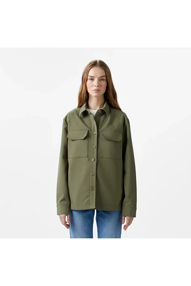 Женская рубашка свободного кроя с длинным рукавом Lacoste, Bmy-Khaki
