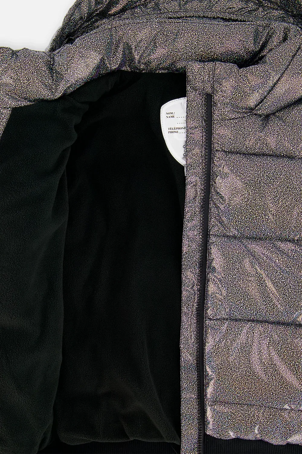 Детская зимняя куртка пуховая с блеском модель Winter Puffy Jacket Deux par Deux, Black Glitter — фото 4