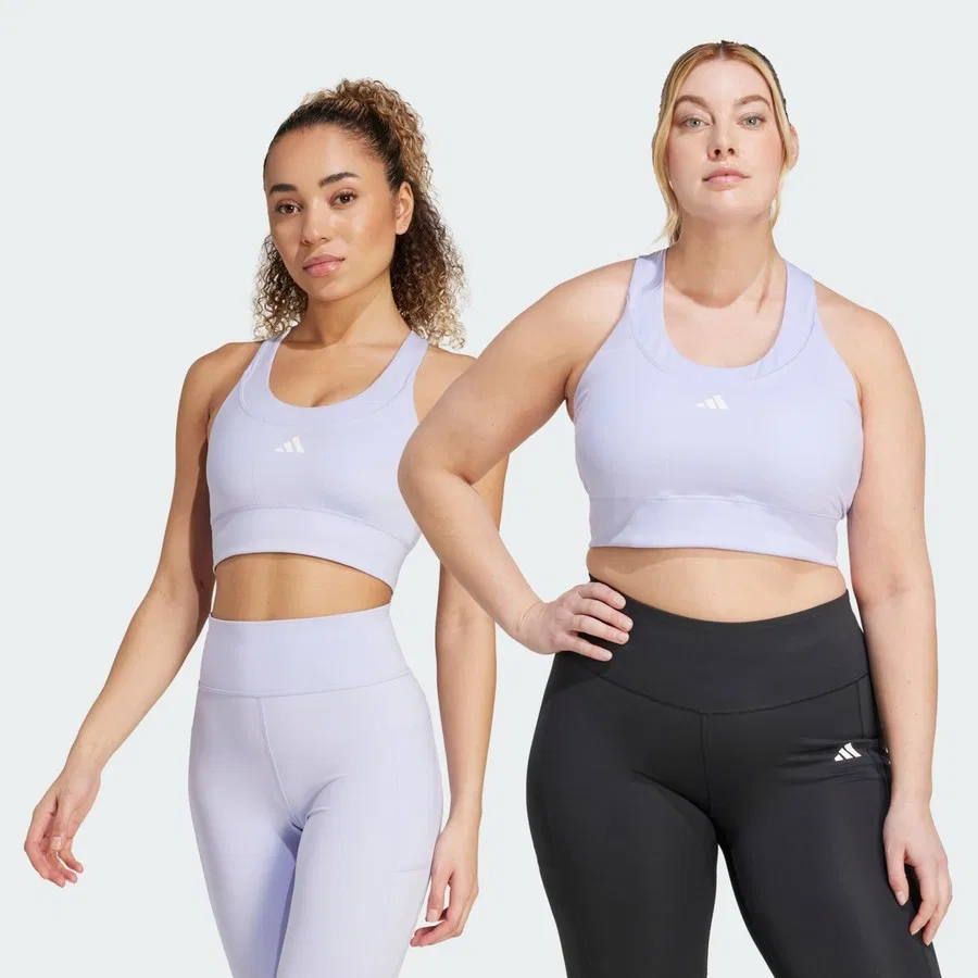 Спортивный бюстгальтер средней поддержки с карманами Run Pocket Medium Support Bra adidas, Фиолетовый — фото 2