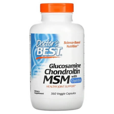 

Глюкозамин, хондроитин и МСМ с OptiMSM Doctor's Best, 360 капсул