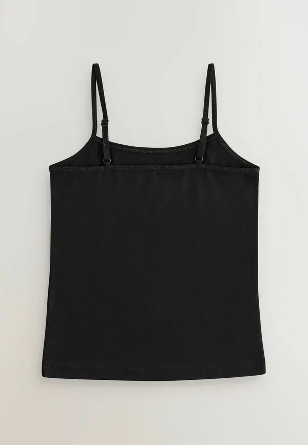 Майка с регулируемыми бретелями Regular fit-strappy cami 3 pack Next, черный — фото 3