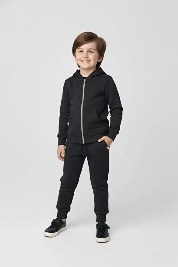 Детский спортивный костюм с капюшоном на молнии Mnk Baby&Kids, Smoked