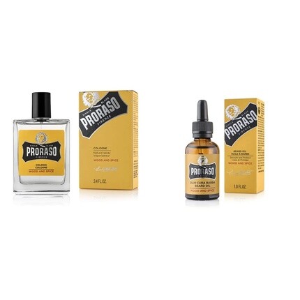 

Одеколон Proraso Wood & Spice 100 мл и масло для бороды 30 мл - набор «Сделано в Италии»