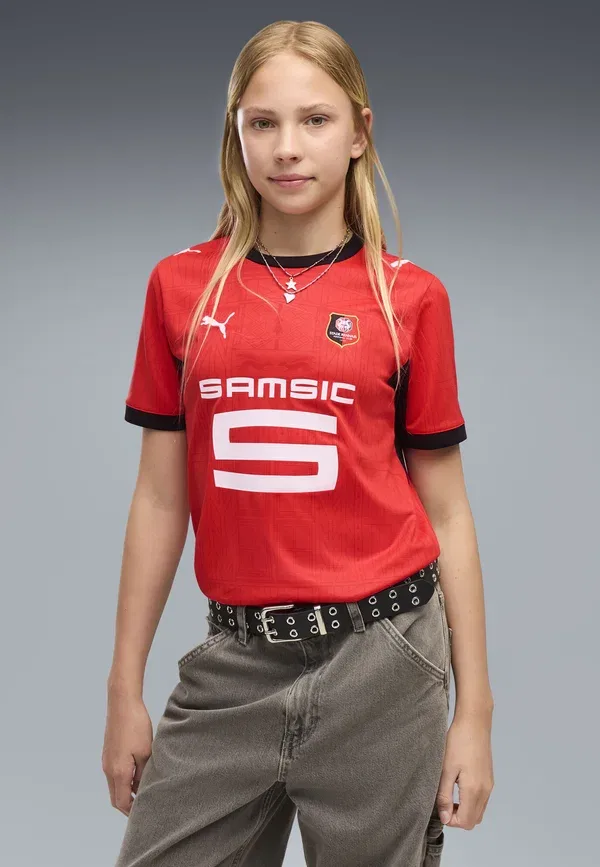 Футболка с принтом Unisex - club wear Puma red-black, черный/красный — фото 2