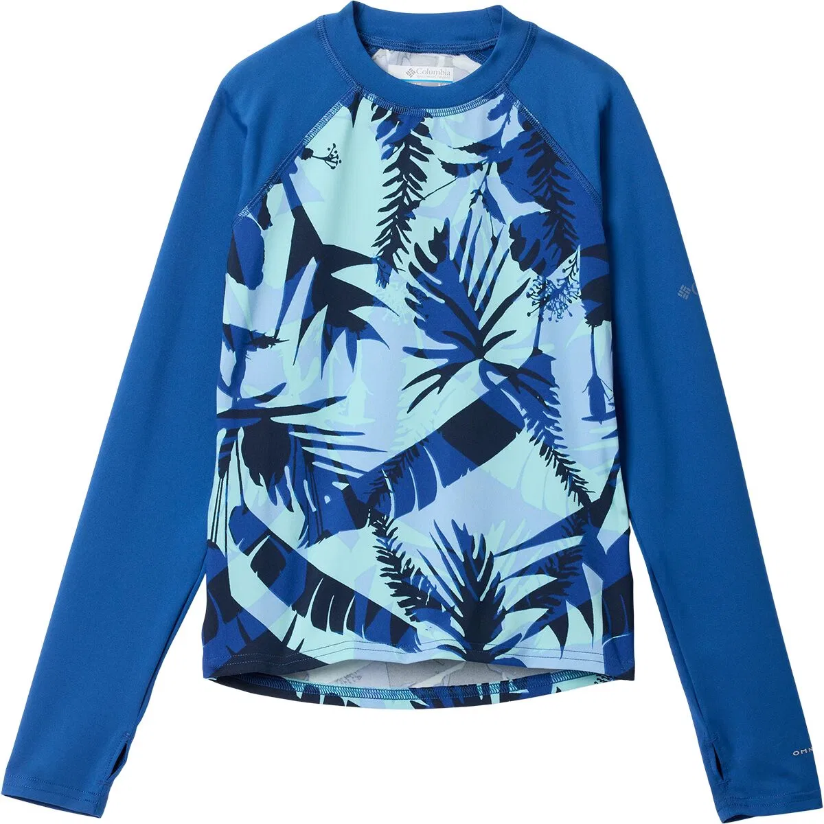 Детская футболка с длинным рукавом Sandy shores printed long-sleeve sunguard Columbia, Mountain Blue Botaniflage/Mountain Blue