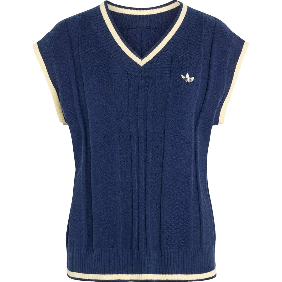 Женский свитер с V-образным вырезом Cable Knit Vest adidas, Красный — фото 3