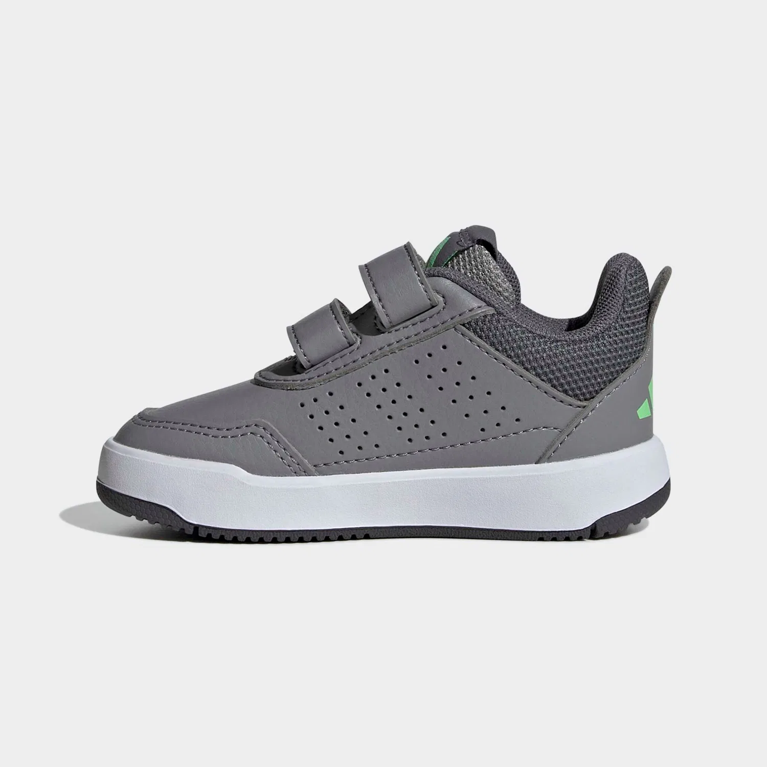 Детские кроссовки с липучками Adidas Sportswear, Grey Three/Lime Burst/Grey Five — фото 3