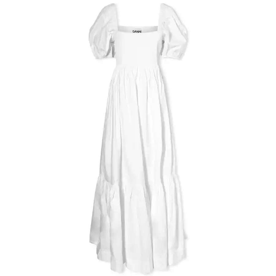 

Платье GANNI Smock Maxi, ярко-белый