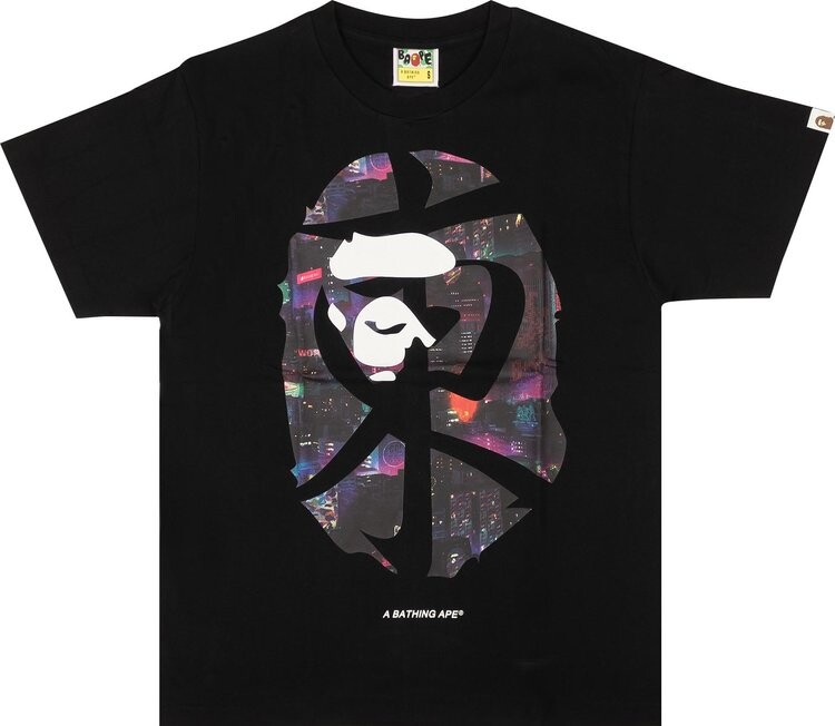 

Футболка BAPE Neon Tokyo Kanji Tee 'Black', черный