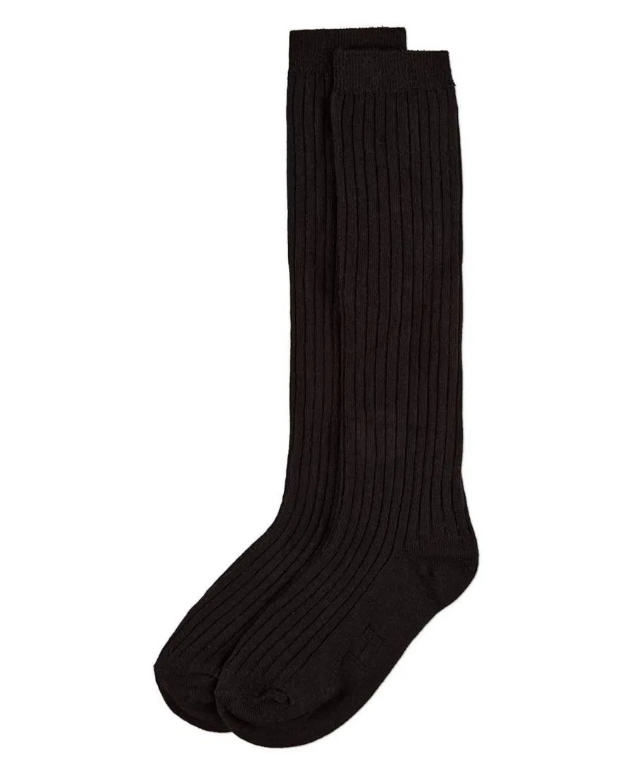 Комплект гольфов хлопковых с рифленым узором MeMoi, Black — фото 3