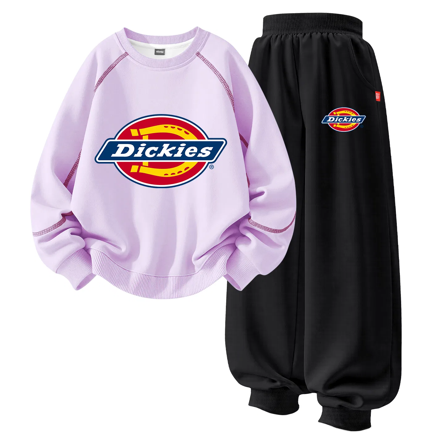 Детский комплект спортивной одежды с принтом Dickies, Pastel Yellow/Navy Blue — фото 3