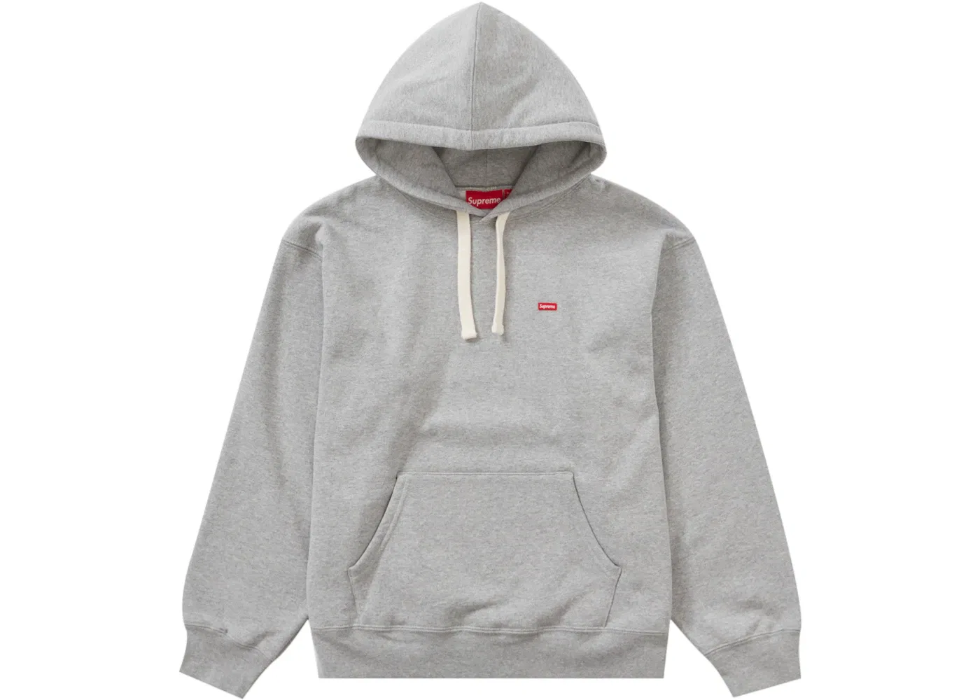 Мужская худи с принтом Supreme Small Box Drawcord, Heather Grey