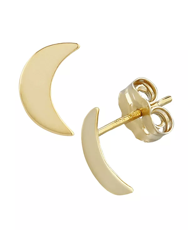 

Плоские серьги-гвоздики в форме полумесяца из 14-каратного золота Macy'S, gold