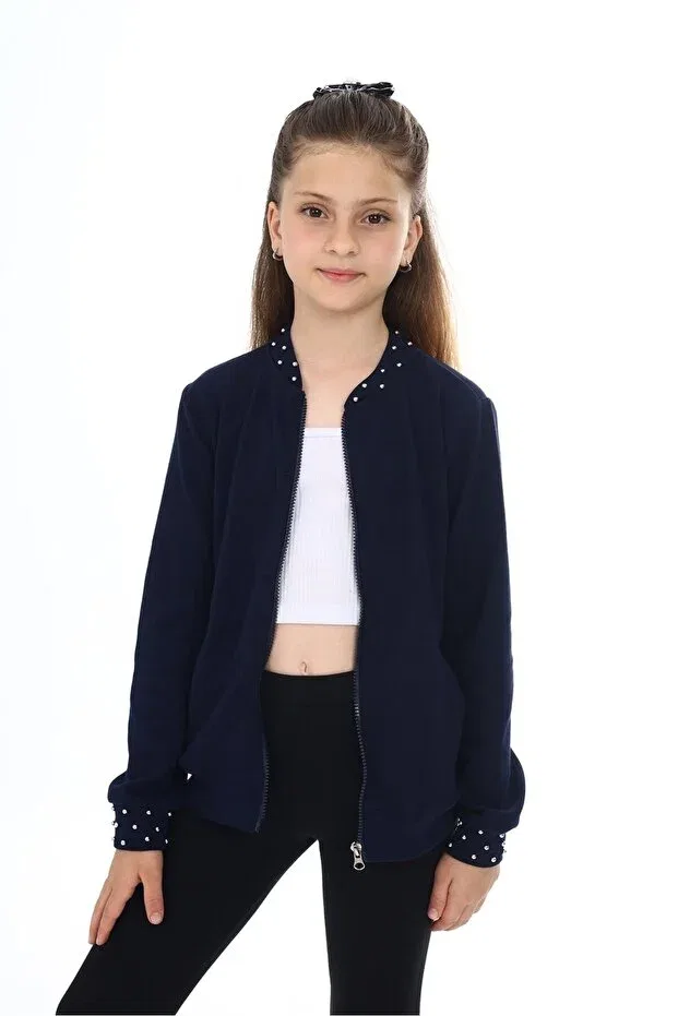 Детское платье-кардиган для девочек с длинным рукавом Toontoy, Navy Blue — фото 4