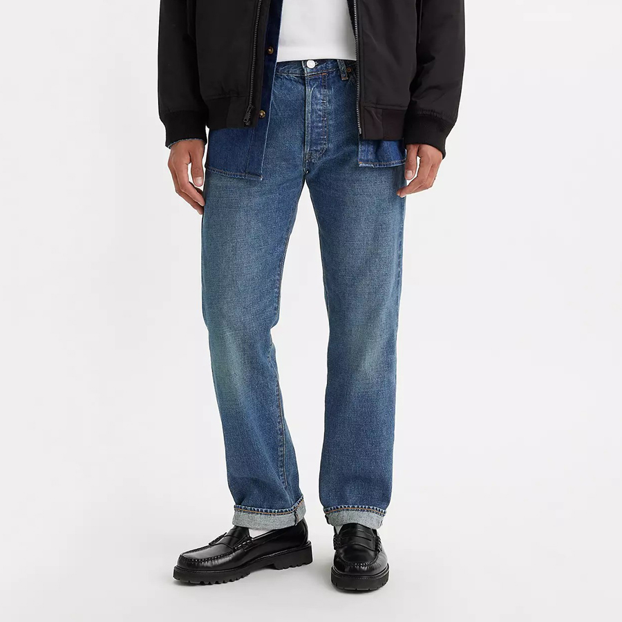 Джинсы Levi’s 501 Original Fit Selvedge, средне-синий индиго