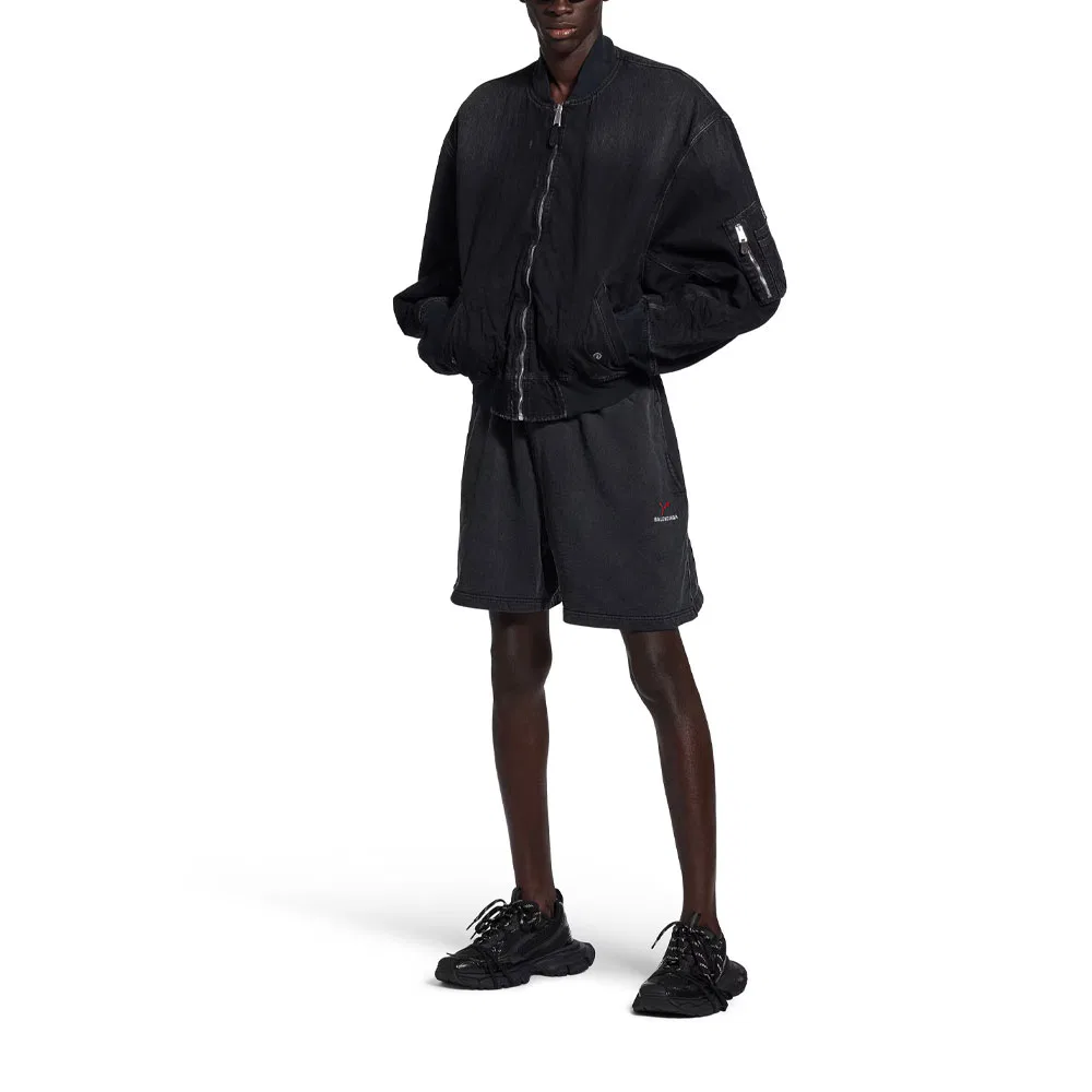 Мужские шорты свободного кроя с принтом x PUMA FW25 Casual Shorts Loose Fit Balenciaga, Faded Washed Black — фото 3