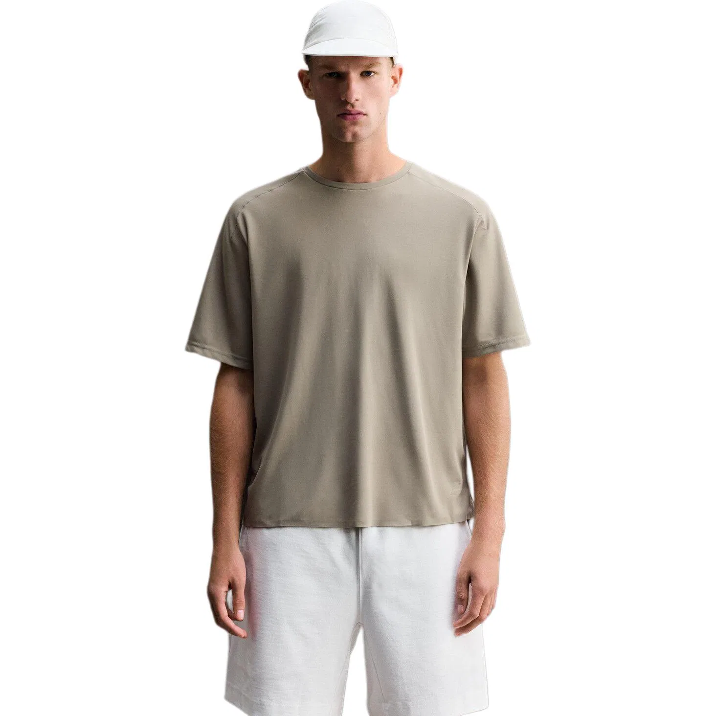 Мужская футболка с круглым вырезом Beige ZARA — фото 3