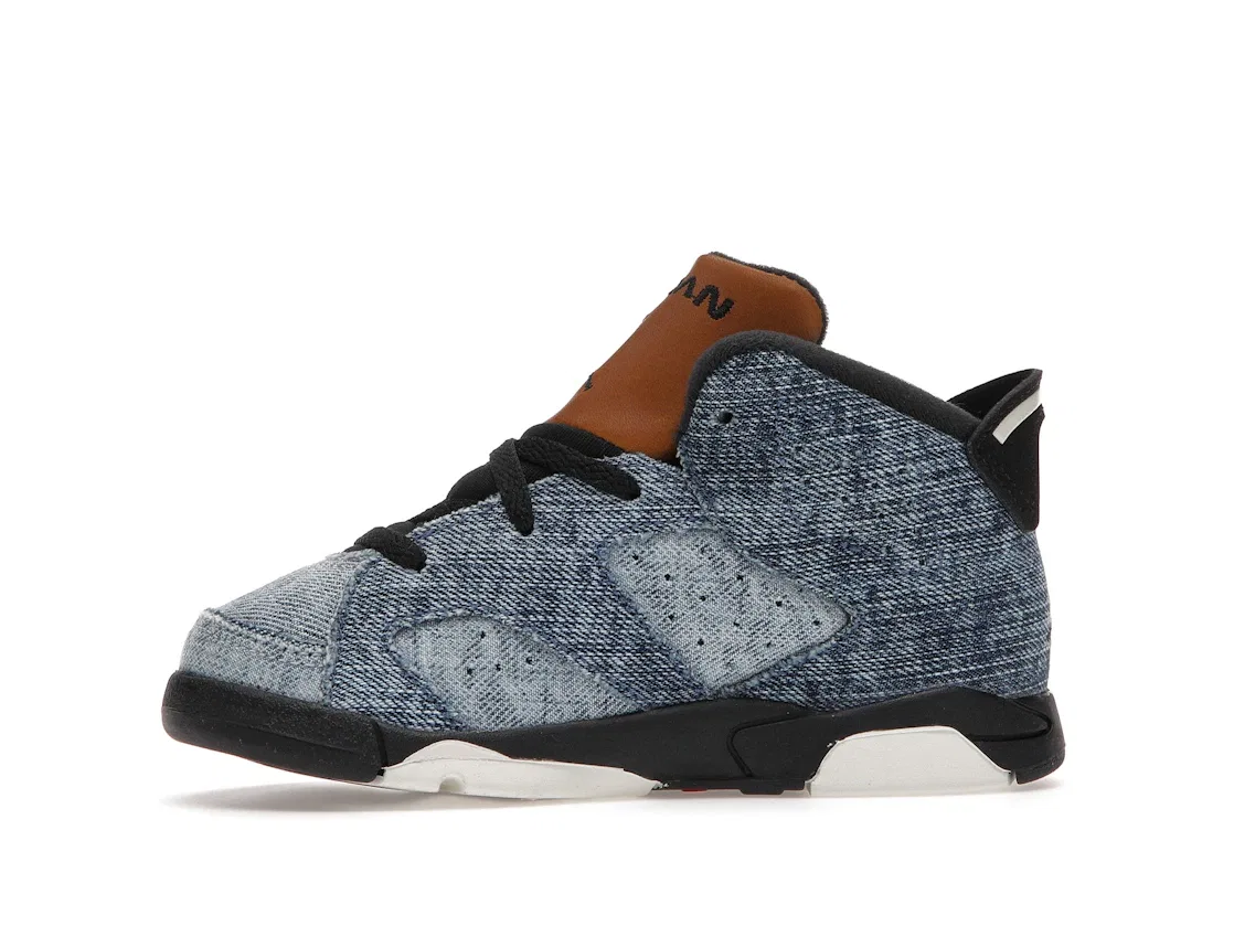 Детский кеды Lifestyle Jordan 6 Retro Jordan, Washed Denim/Sail-Varsity Red-Black — фото 3