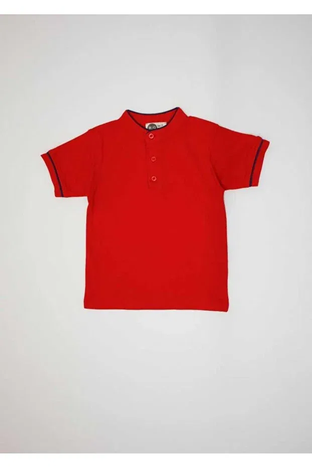 Детская футболка для мальчиков с воротником-стойкой Rg Kidsstore, Red — фото 4