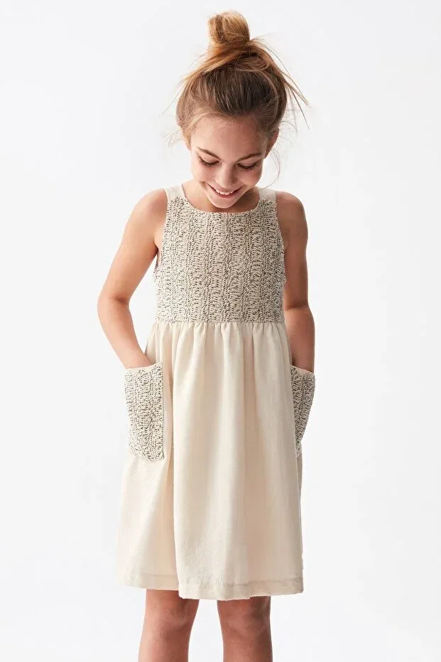 Детское платье для девочек без рукавов Nk Kids, Cream