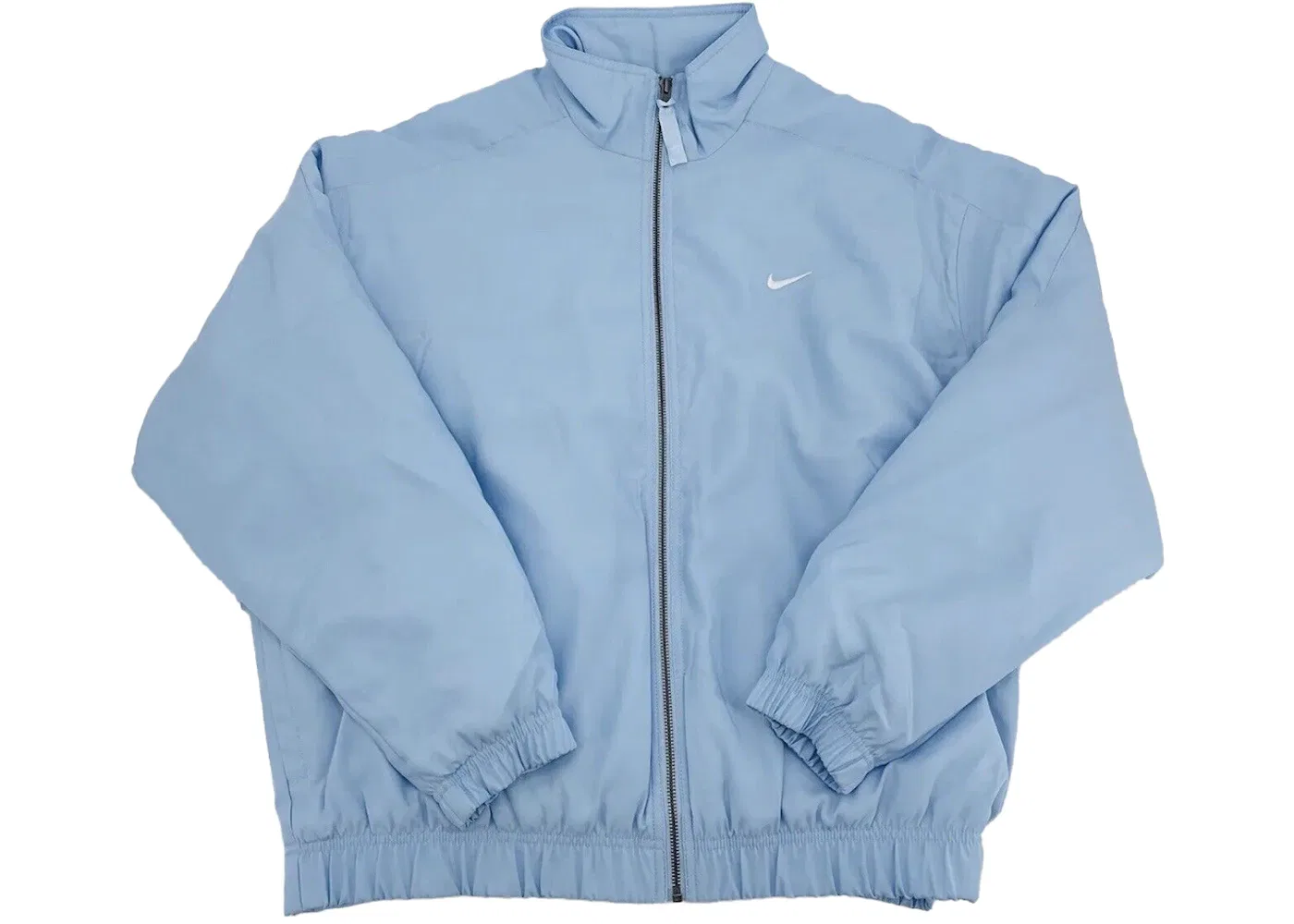 Мужская куртка-бомбер с сатиновой отделкой и принтом Swoosh Nike Nikelab Solo Swoosh Satin Bomber Jacket, Sky Blue/White