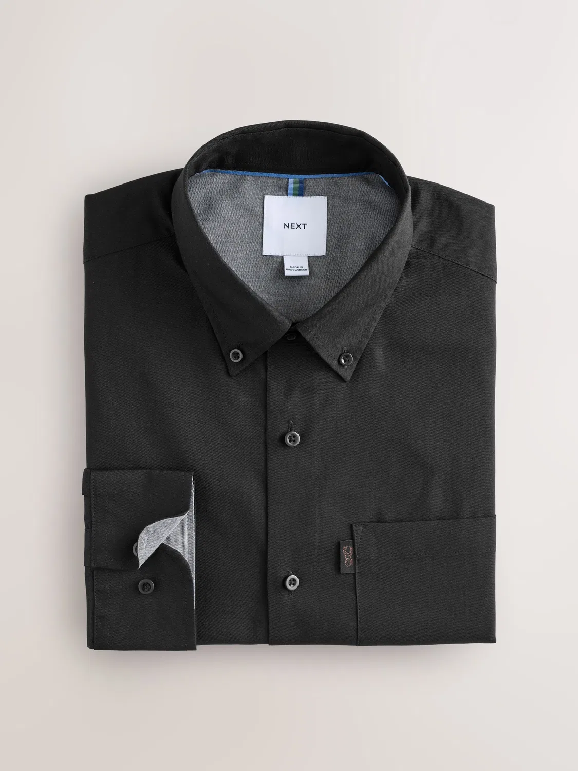 Рубашка оксфордская, слим фит, Oxford Shirt Next, черный