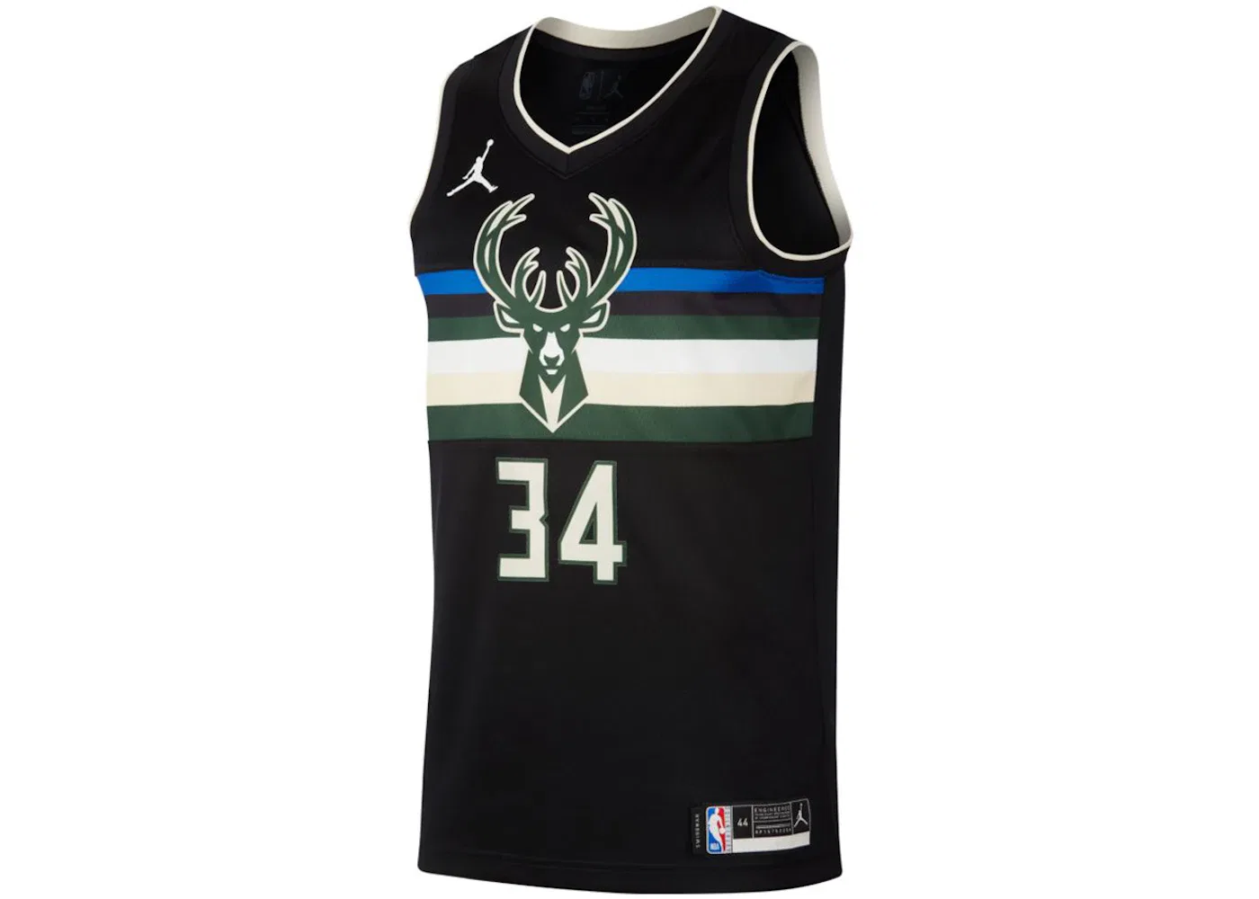 Мужская джерси с принтом Nike Giannis Antetokounmpo Bucks Statement Jersey Core Black/Cargo Khaki/Cloud White