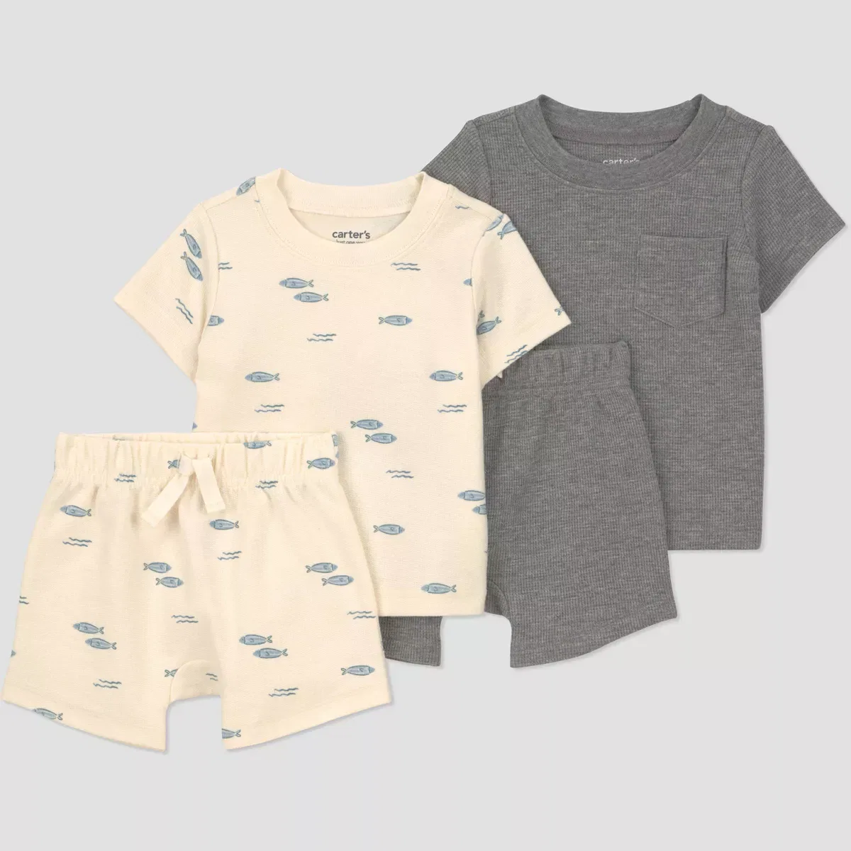 Детский комплект футболок и шорт NEWBORN, Gray