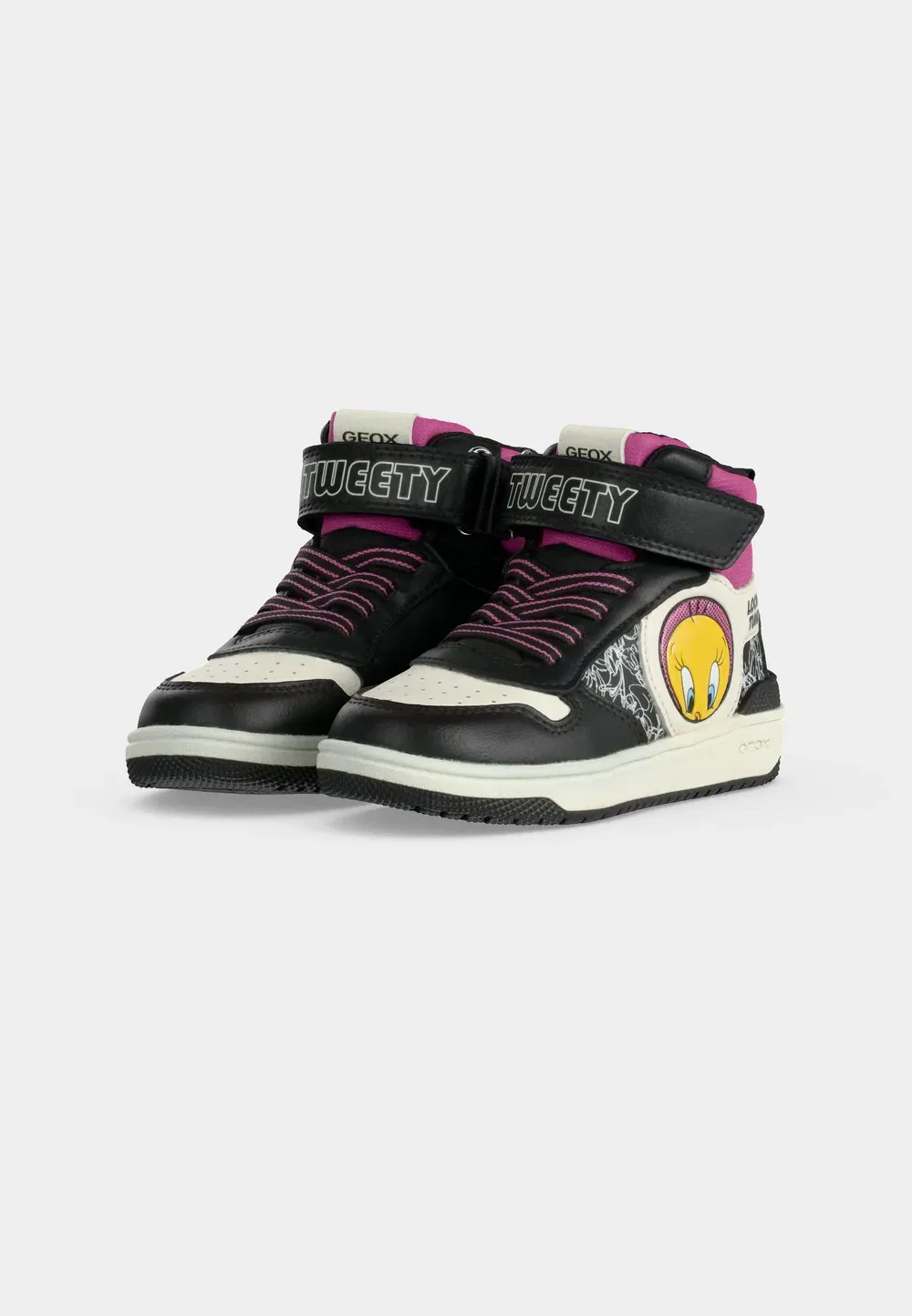 Looney Tunes Washiba Girl - высокие кроссовки Geox, Black/Fuchsia — фото 3