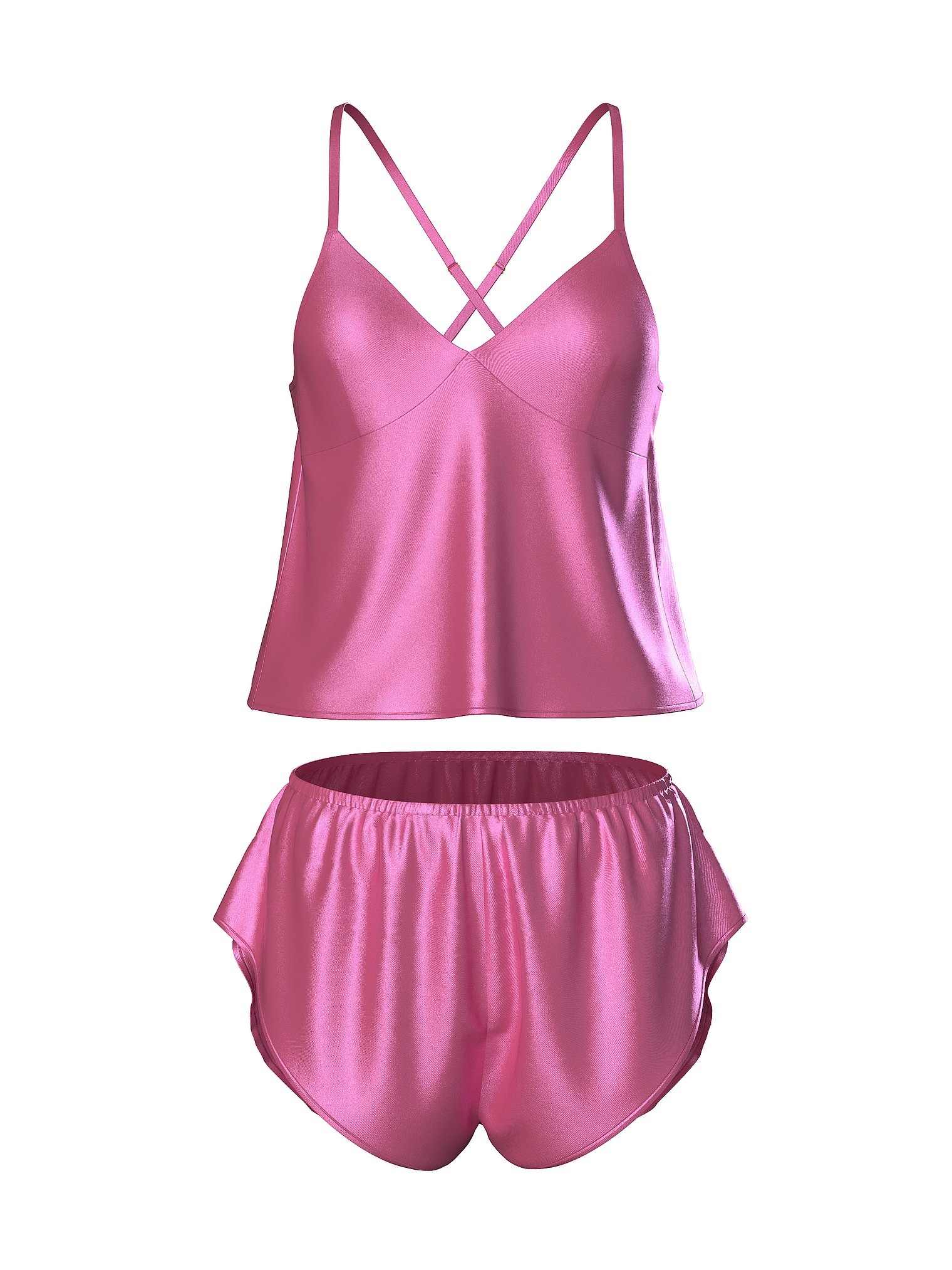 

Пижама Victoria's Secret Satin Open-Back, розовый