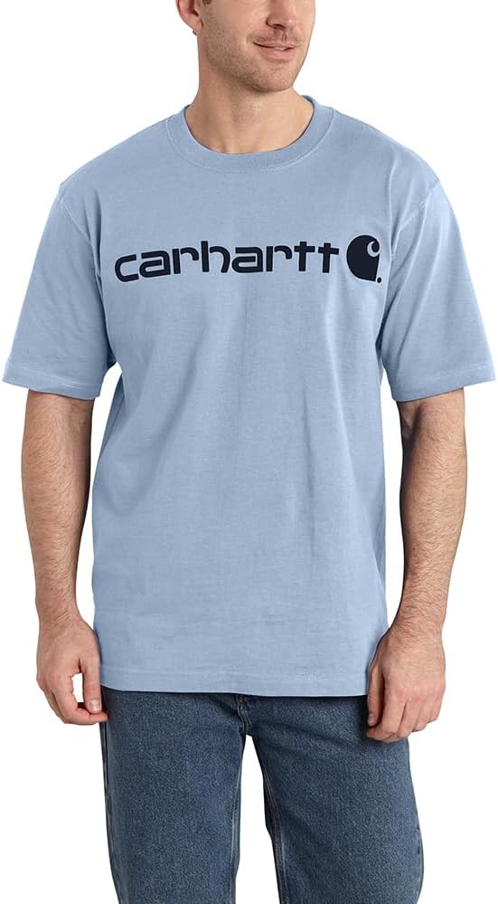 

Мужская футболка Carhartt с коротким рукавом и большим фирменным логотипом, Fog Blue, Синий, Мужская футболка Carhartt с коротким рукавом и большим фирменным логотипом, Fog Blue