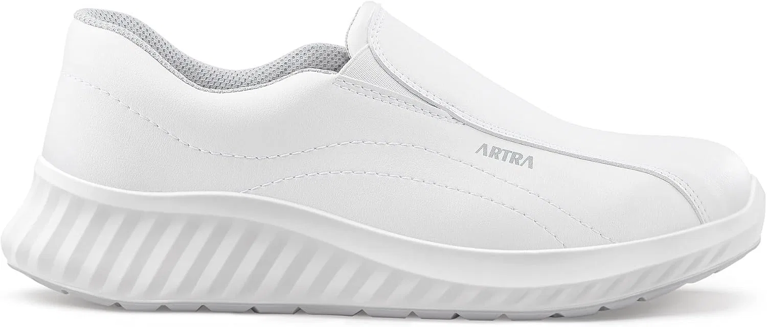 Защитная обувь Artra Arica S2 SRC белого цвета - легкая рабочая обувь со стальным защитным носком, нескользящая, для предприятий общественного питания, медицинских учреждений и учреждений по уходу за больными
